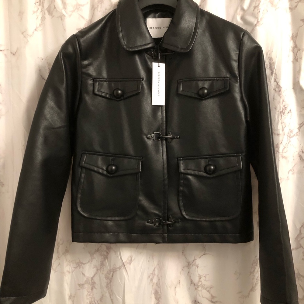 Rebecca Minkoff Classic Black Faux Leather Jacket